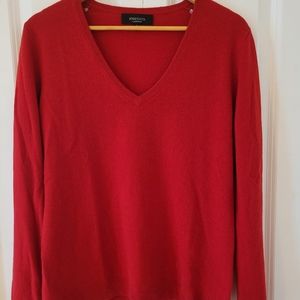Jones New York Cashmere Red V-Neck Sweater